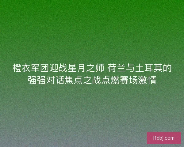 橙衣军团迎战星月之师 荷兰与土耳其的强强对话焦点之战点燃赛场激情