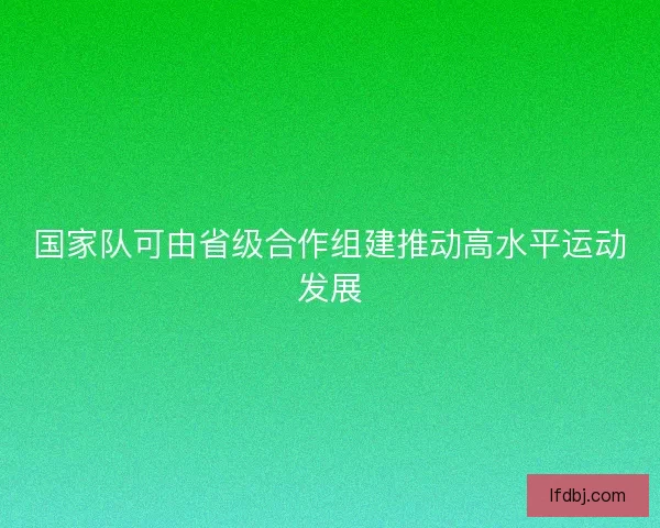 国家队可由省级合作组建推动高水平运动发展